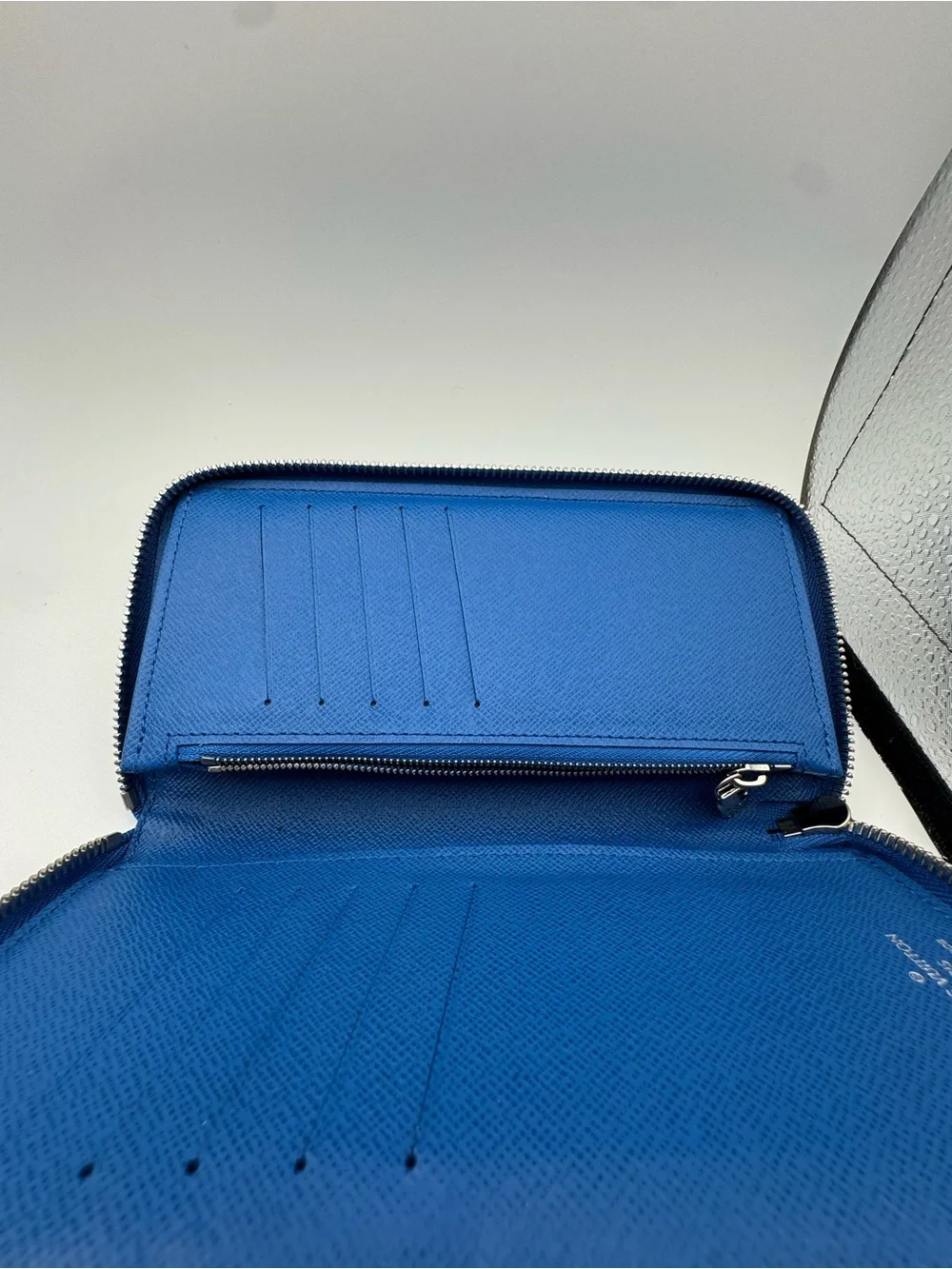 Authentic Louis Vuitton Blue Zip-Around Wallet